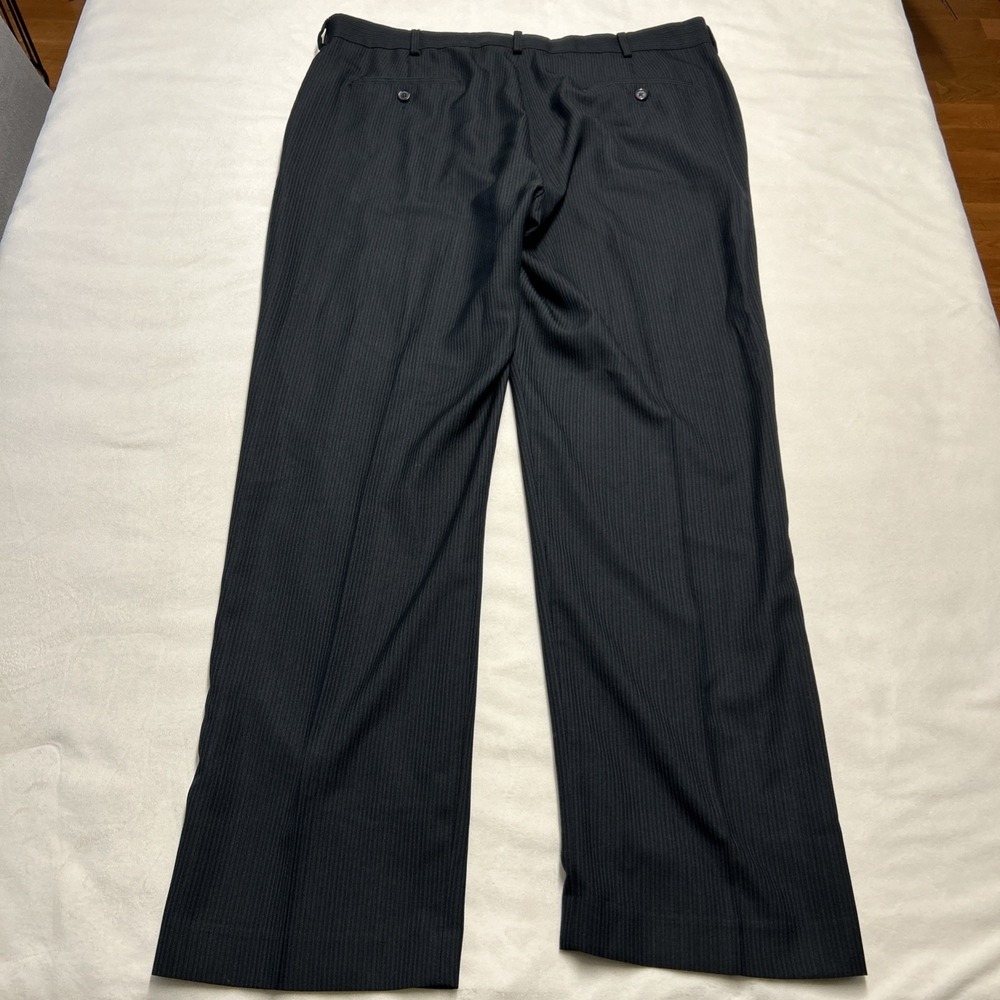 Perry Ellis Portfolio Dress Pants Mens 38x32 Black Pinstripe Modern Fit Career - Picture 8 of 8